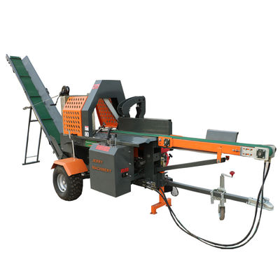 Cutting Wood With Gasoline Firewood Processor Machine CE Certificate