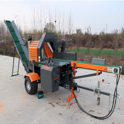 Cutting Wood With Gasoline Firewood Processor Machine CE Certificate