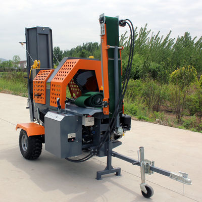 Cutting Wood With Gasoline Firewood Processor Machine CE Certificate