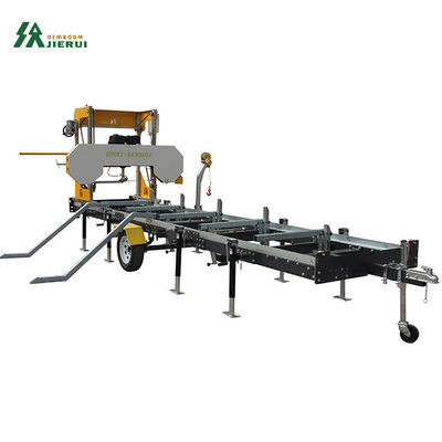 18HP Gasoline Engine Portable Bandsaw Mill With Mobile Wheels Log Cutting Sawmill