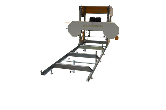Industrial Wood Cutting Portable Sawmill With Trailer Horizontal Band Sawing