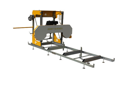 Industrial Wood Cutting Portable Sawmill With Trailer Horizontal Band Sawing
